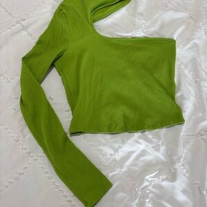 Bershka Lime Green Knit Top